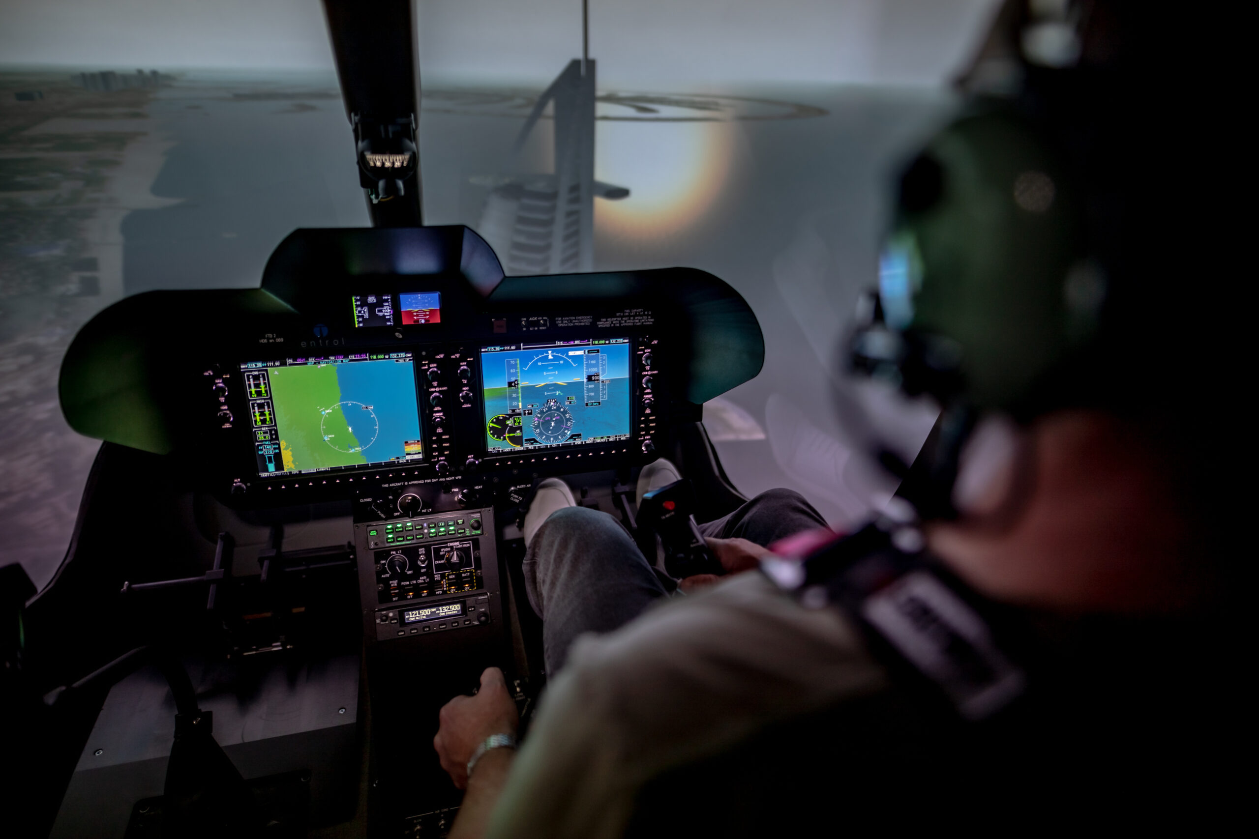 Bell 505 simulator cockpit