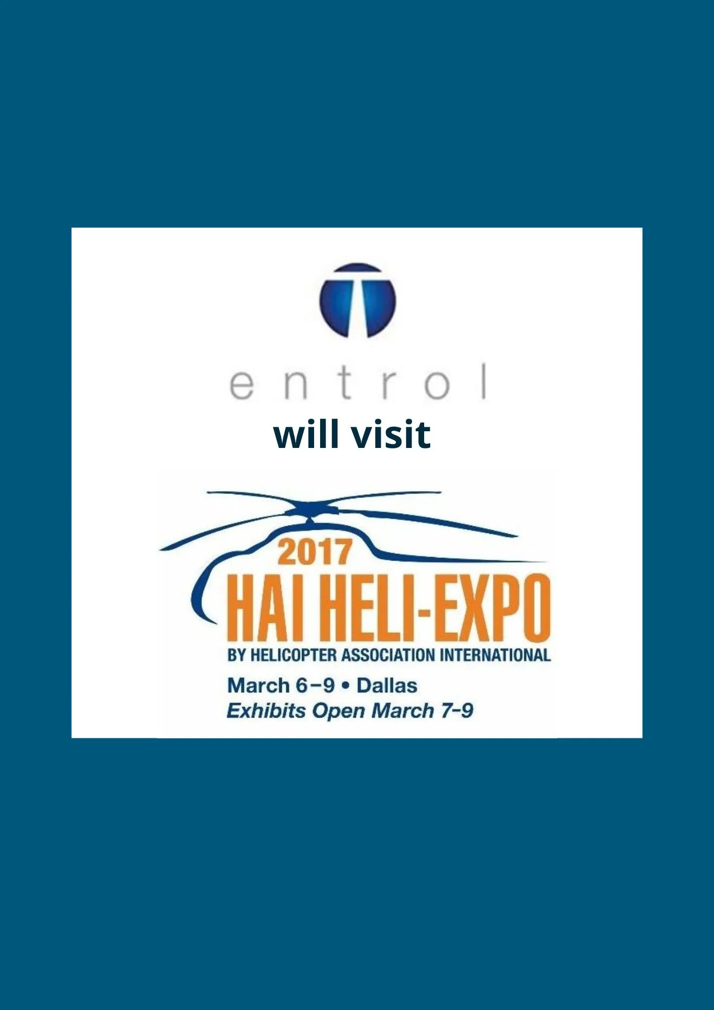 Confirmed our attendance to HAI HELI-EXPO 2017