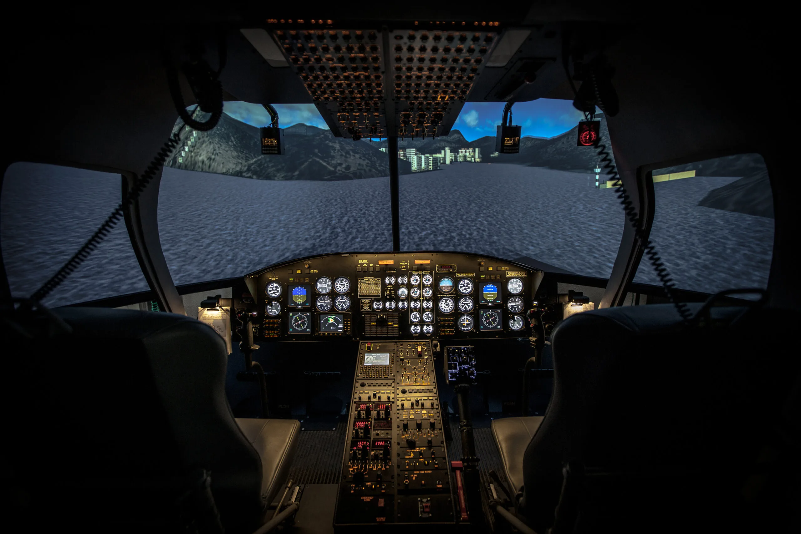 Bell 412 simulator cockpit